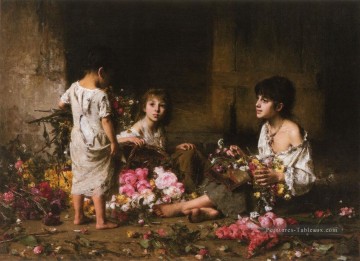 portrait Tableau Peinture - Le portrait de la fille Fleur Girls Alexei Harlamov